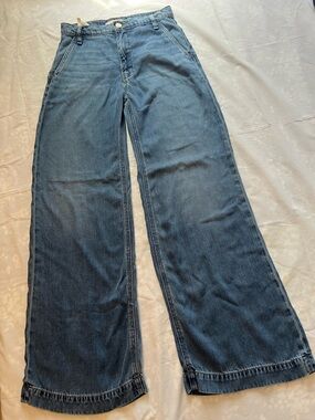 Hudson Jeans Wide Leg Denim in Dark Blue